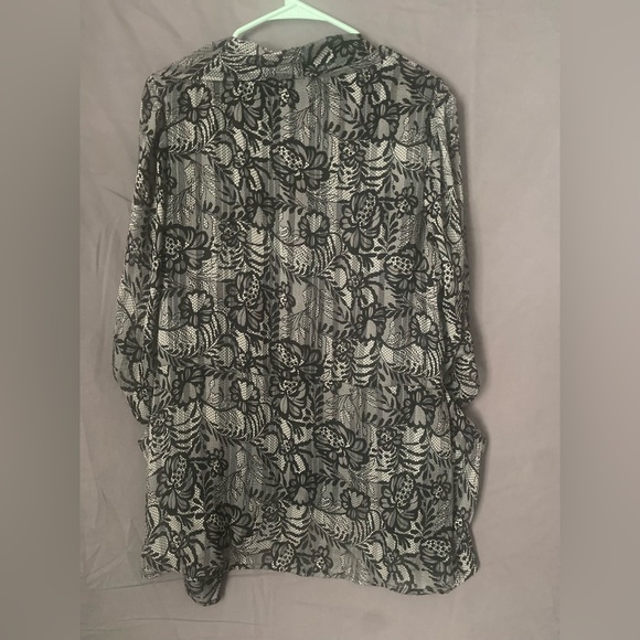 Sara Michelle Cardigan set sz 1x 3/4 sleeve sheer - Picture 5 of 6